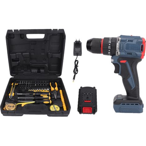 Cordless Drill Kit 1500rpm Multifunctional 25 Torsions Hand Drill Kit for House Maintenance Handyman EU Plug