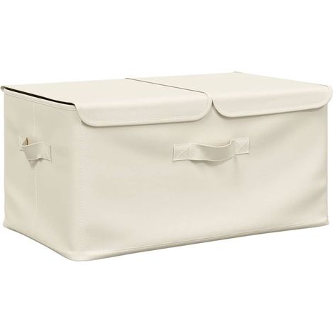 Maison Exclusive - Scatola Portaoggetti in Tessuto 50x30x25 cm Crema