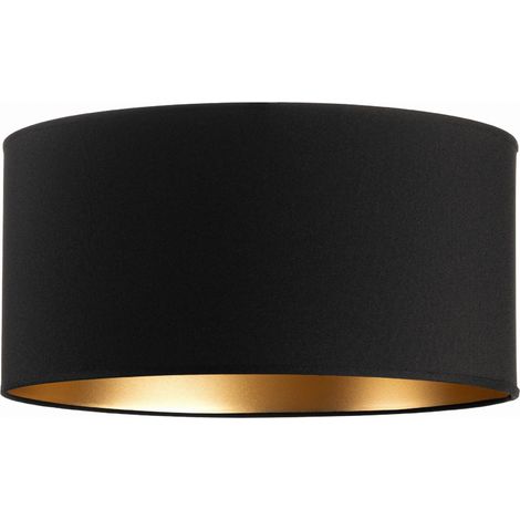 Pantalla de lámpara Tornado redonda de 40 cm, color negro y dorado. (1/5)