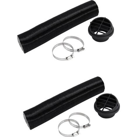 Se adapta a dos mangueras de conducto de aire caliente de 60 mm, abrazaderas para mangueras de ventilación de salida de conducto de aire, apto para calentadores Webasto Eberspach.