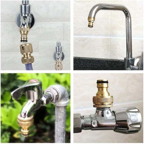 4 Stück Raccord Tuyau D'arrosage en Laiton Massif, Raccord Tuyau Arrosage en Laiton Adaptateur Tuyau Robinet Fileté Adaptateur Robinet Embout Arrosage Anti-Rouille pour Robinet Cuisine Jardin (1/3)