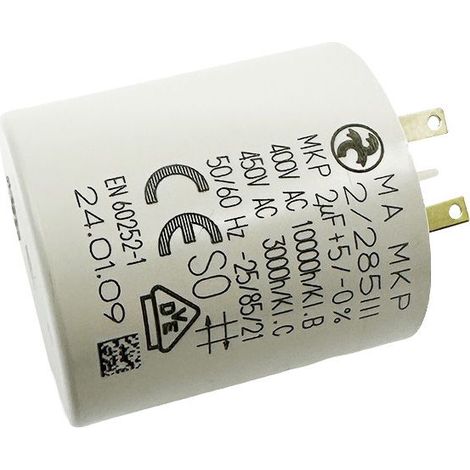 Condensateur 2µF - Ø30x33mm - pour moteur de volet roulant Cosses 2.8 mm - Somfy 5113663A (1/4)