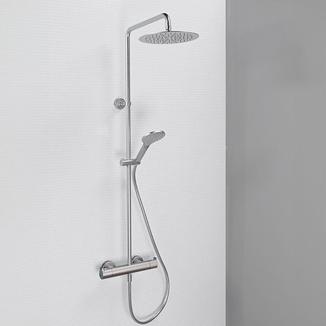 Colonne de douche thermostatique pomme rond 25 metal brosse - CRISTINA ONDYNA OG48877