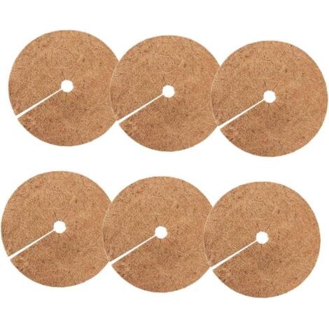 Tapis De Paillis en Fibre Végétale 30 Cm Lot De 6 pour Pots De Fleurs Jardinage Protection Le Gel Coupe Ajustable (1/5)