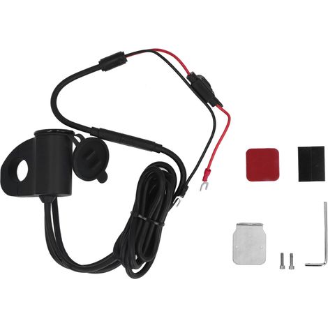 Chargeur téléphone moto électrique avec affichage numérique tension, double USB QC3.0, interrupteur en alliage d'aluminium (1/5)