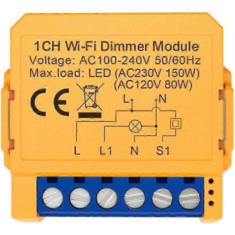 Module variateur WiFi pour maison connectée à faire soi-même  le disjoncteur prend en charge le contrôle monocanal et la commande vocale via une application. (1/5)