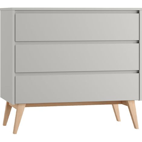 Cassettiera Pinio Swing a 3 cassetti Grigio e legno (1/3)