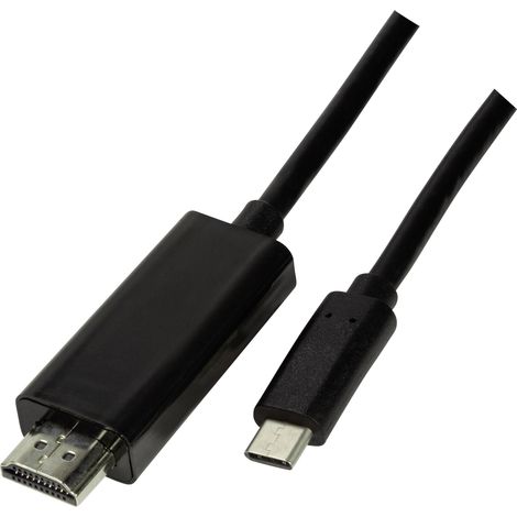 Câble adaptateur LogiLink USB-C® / HDMI USB-C® mâle, Fiche mâle HDMI-A 3.00 m noir UA0330 Câble d'afficheur USB-C® R844421 (1/5)