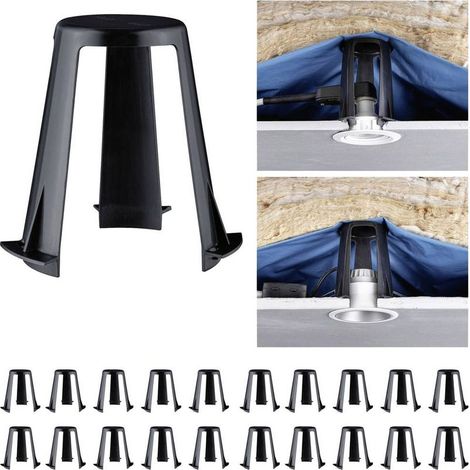 – Écarteur pour spot encastrable intérieur – Set de 20 entretoises – Diamètre de perçage 62 à 90 mm – Installation sécurisée avec isolation (1/3)