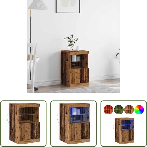 vidaXL Altholz - LED-Sideboard Altholz 41 x 37 x 67 cm Holzwerkstoff (1/5)