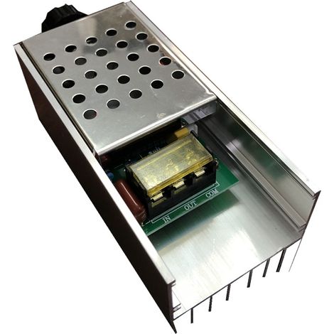 Régulateur de tension électronique à thyristors haute puissance 6000W avec variation d'intensité, contrôle de la vitesse et régulation de la température, et boîtier. (1/3)