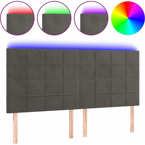 Maison Exclusive - Cabecero con luces LED terciopelo gris oscuro (1/5)