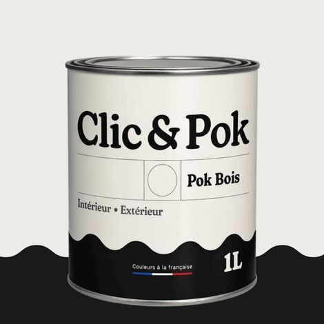 Peinture Bois Extérieur – POK BOIS - 1L - RAL 9003 - Blanc de sécurité- Résistante aux intempéries - Ne s'écaille pas
