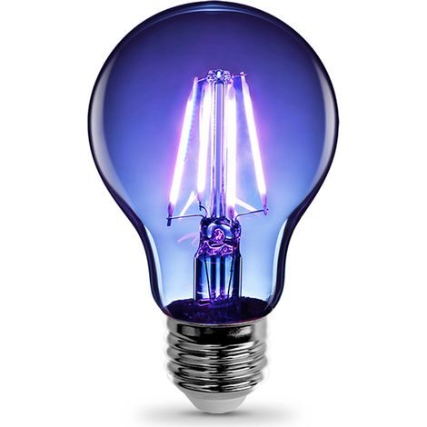 Alcapower Lampada LED a filamento classica 4W con emissione luce blu, attacco 230V, design decorativo a 360 gradi per atmosfere esclusive
