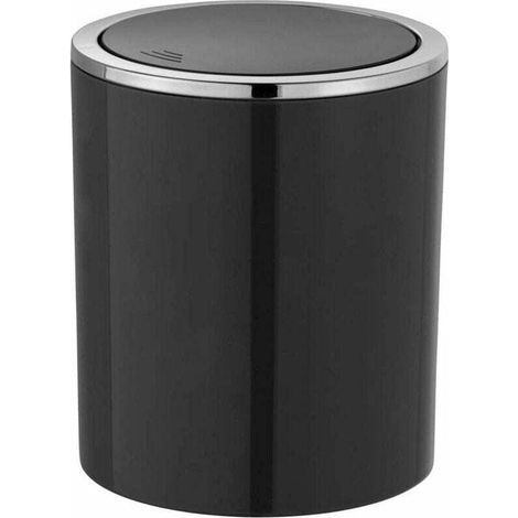 Poubelle, salle de bain Swing 2l, couleur noir,