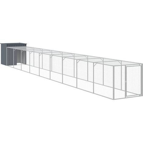 Recinto per pollaio con recinto per galline 110 x 1017 x 110 cm in acciaio zincato antracite 020043938