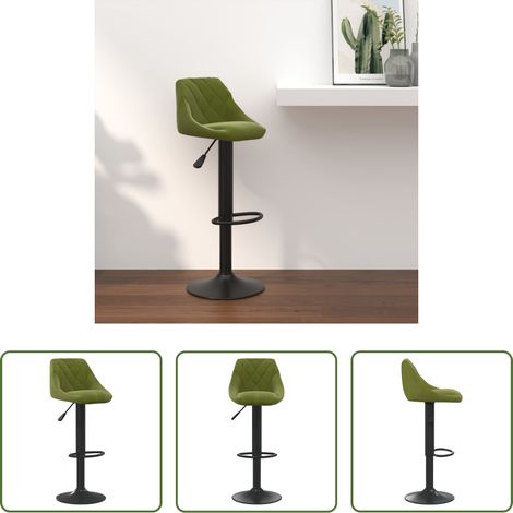 Chaise de bar - Tabouret de bar Vert clair Velours (1/5)