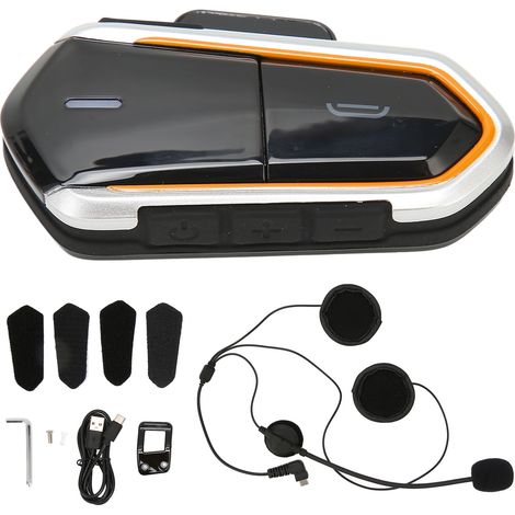 Casque Bluetooth Moto Antibruit Stéréo IP54 Étanche Sans Fil 5.0 Écouteur Casque Intégral pour Moto (1/5)