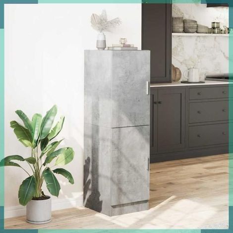 860115 Armoire de cuisine gris béton 38x41,5x131,5 cm bois ingénierie (1/5)