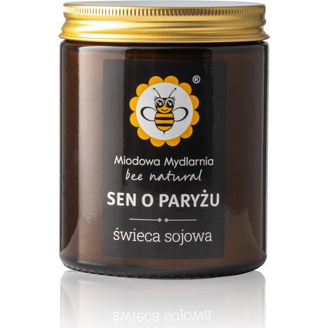 Sojakerze Miodowa Mydlarnia – Traum von Paris – natürliche Sojakerze – entspannender Duft – für Zuhause und Dekoration – 180 ml (1/5)