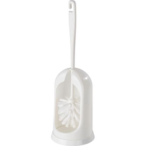 Brosse WC Standard blanc - Porte-brosse WC, Plastique, 14 x 40 x 14 cm, Blanc (1/3)