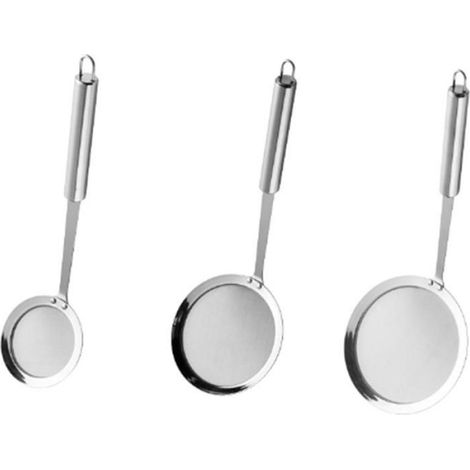 Cuillère À Mailles Fines - Passoire À Graisse En Acier Inoxydable 304 - Pour Cuisine Professionnelle Et Domestique - Lot De 3 (1/4)