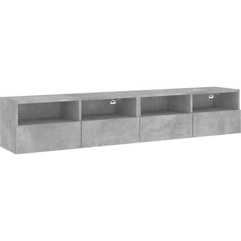 Mobili TV a parete scaffale per televisione multimediale credenza televisione sala da pranzo soggiorno camera da letto 2 pezzi 80 x 30 x 30 cm derivati del legno grigio 020028932