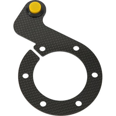 Bouton de klaxon de volant 6 trous en fibre de carbone, confortable et tactile, de remplacement pour MOMO jaune (1/5)