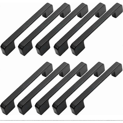 Poignée de meuble, entraxe 160 mm, barre de poignée de porte de cuisine noire, poignée de cuisine noire (1/4)