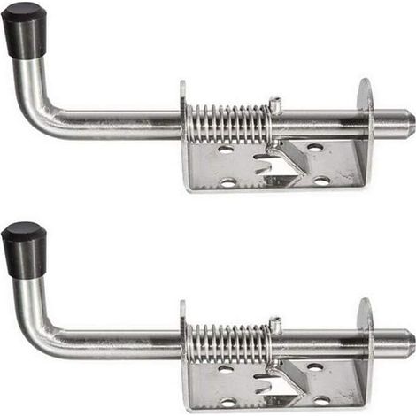 2 x Heavy Duty Steel Spring Bolts for Garage Shed Door (1/5)