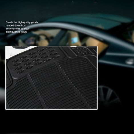 Tapis de sol voiture antidérapant, respectueux de l'environnement, confortable, doux, découpe précise, facile à nettoyer, lot pour véhicule (1/5)