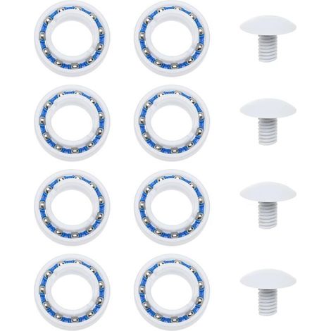 12 Pack Pool Cleaner Accessories Pool Cleaning Robot C60 Plastic Ball Bearings C55 Plastic Wheel Bolts Compatible with Polaris 180 280 Pool Robot (1/5)