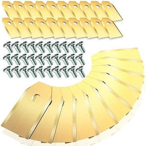 30 x Titanium Replacement Blades for All Husqvarna/Gardena/Yard Force/Automower Garden Mowers, Heavy Duty (3.1g / 0.75mm) with Screws