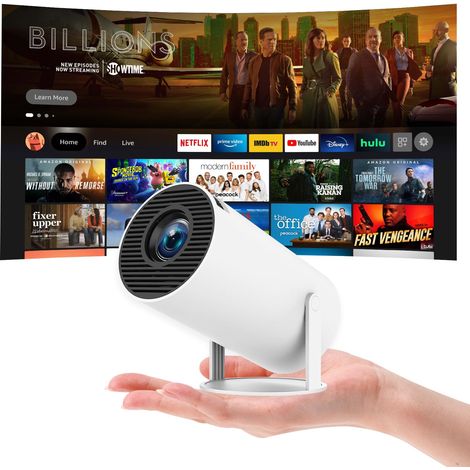 Mini Projecteur 4K Videoprojecteur Portable Projecteur Video WiFi 6 Android 11 Retroprojecteur 1080P Full HD Supporté pour TÉLÉPhone PC Lap HDMI Home Cinéma 180° Rotation (1/5)