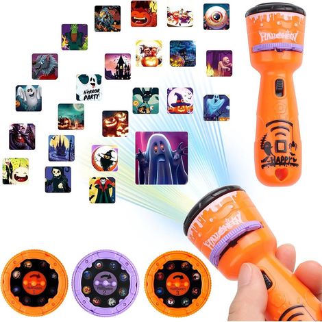 Lampe torche projecteur pour enfants avec 24 images d'Halloween - Jouet projecteur (1/5)