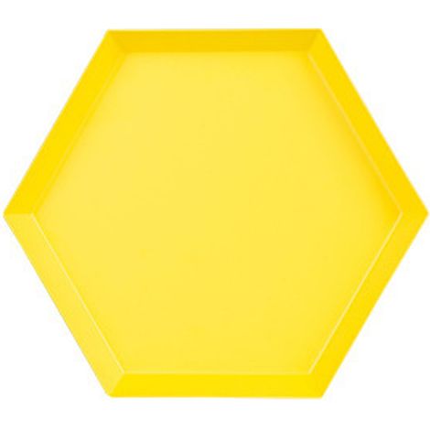 Plateau De Rangement - Hexagonal En Métal Avec Motif Losange - Pour Bureau Cuisine Décoration Événementiel - Lot De 1 (1/5)