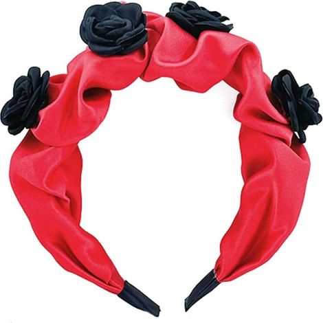 Serre-tête rose pour femme - 5,8 cm de large - Bandeau à fleurs - Pour fête, mariage (1/5)
