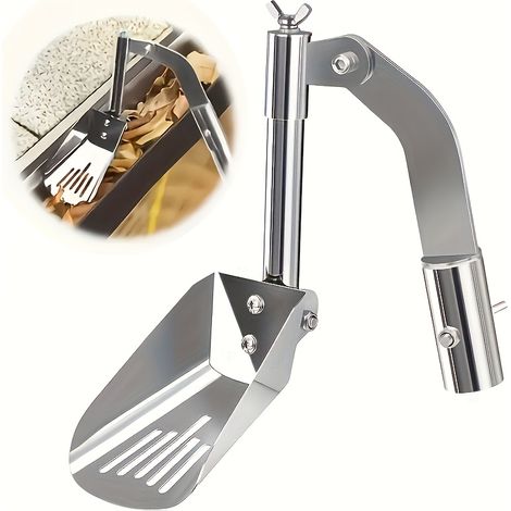 Pelle de nettoyage de gouttières en acier inoxydable - idéale pour enlever les feuilles et les débris des gouttières de toit. (1/5)