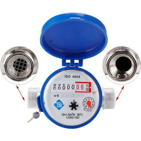 Compteur d'eau froide, robinet, compteur d'eau, ensemble complet calibré pour jardin, NEUF DHL (1/5)