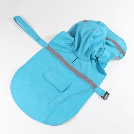 Taille S/M, imperméable à capuche ajustable bleu clair pour chien, veste imperméable réfléchissante pour chien, vêtements de pluie pour chiens de petite, moyenne et grande taille (1/5)