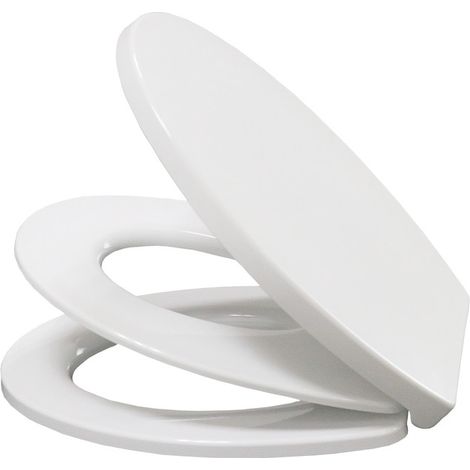 Sedile WC Familial Universale, Copriwater con Sedile per Bambini, Tavoletta WC con Chiusura Ammortizzata, Copri WC in Antibatterico Duroplast per Adulti e Bambini, Facile da Pulire, Bianco (1/5)