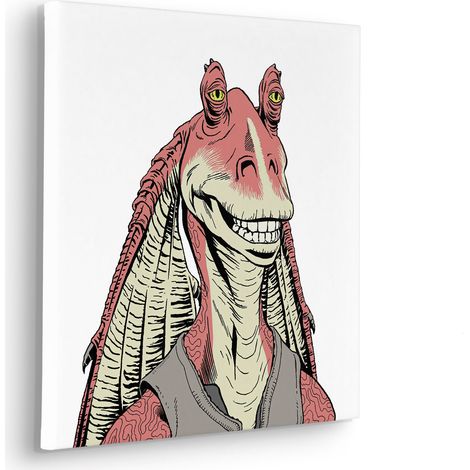 Komar Canvasbild Star Wars Jar Jar Binks - 40 x 40 cm - Bild auf Keilrahmen - für Kinderzimmer (1/3)
