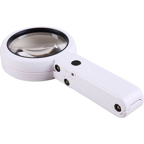 Lupa iluminada, lupa de mano con soporte 10X 30X con 18 luces LED, lámpara de aumento con intensidad ajustable.