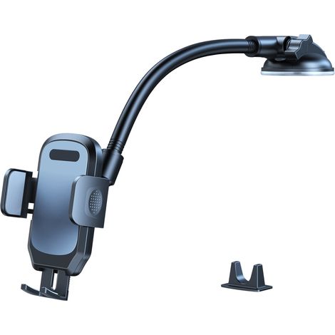 Support de téléphone de voiture avec ventouse, support pour tableau de bord, pare-brise, grille d'aération, mains libres, support de téléphone universel (1/2)