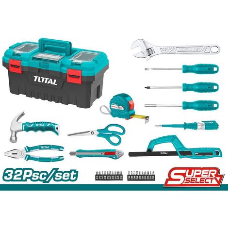 TOTAL - 
Cassetta Porta Attrezzi con 32 Utensili
