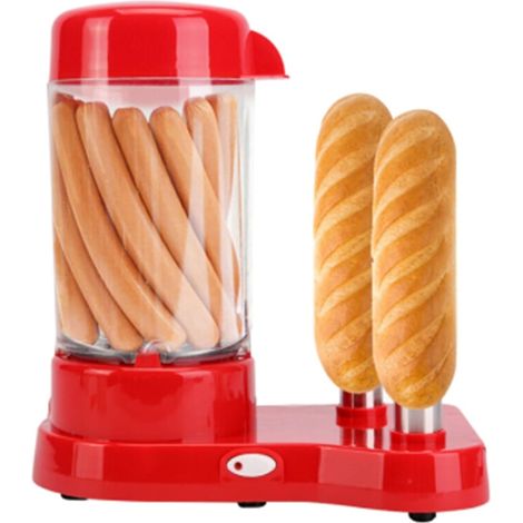 TrAdE Shop Traesio - Macchina Per Hot Dog Cuoci Wurstel 450 W Contenitore Cottura A Vapore Con Porta Panino - (1/5)