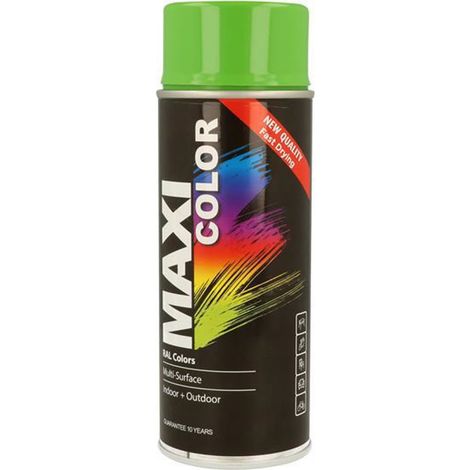 Maxicolor Spray Gloss Yellow Green RAL6018 400ml Versatile Paint