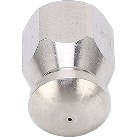 Buse de nettoyage haute pression 5000 PSI pour le débouchage de canalisations, buse de nettoyage à jet d'eau en acier inoxydable, tête ronde, 1 orifice avant et 6 orifices arrière, filetage G1/4 po (1/5)