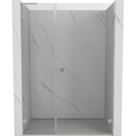 Porte de douche pivotante droite Mexen Lunar-B L 140 cm, transparente, nickel brossé - 832SL-140-050-97-00-P (1/5)