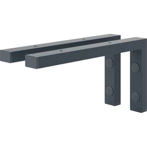 Holzbrink 2x Wandkonsole Grau für Waschtisch, 300x150 mm Modell L